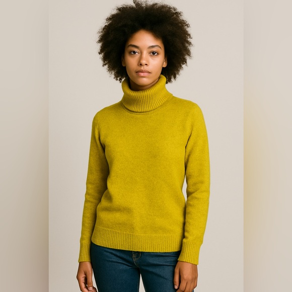 COS Collection of Style 100% Cashmere Green Turtleneck Sweater Size XS BB 12